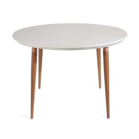 Manhattan Comfort Circle Utopia 45.28 Round Dining Table in Off White, 45.27 W, 45.27 L, 30.7 H, MDF Top, Off White 1015052